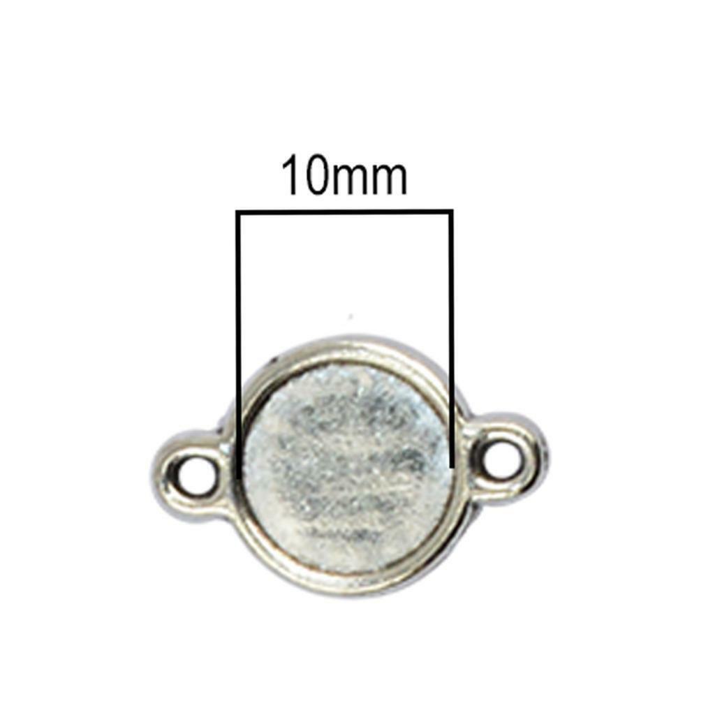50 Pieces Double Sided Bezel Pendants Blanks Base Settings for Jewelry 10mm