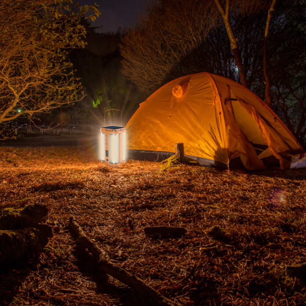 Portable Camping Light Outdoor Solar USB Charging 4 Side Tent Work Lantern