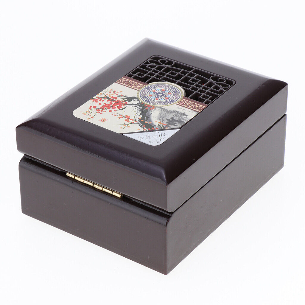 Wooden Jewelry Organizer Box Trinket Case Chest Dark Brown