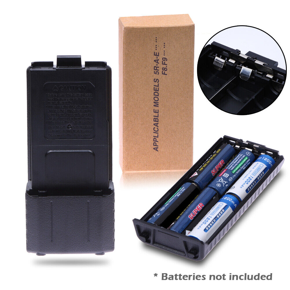 6AA Extended Battery Case Box for Baofeng Radio F8 F9 UV5R UV5RE Plus +