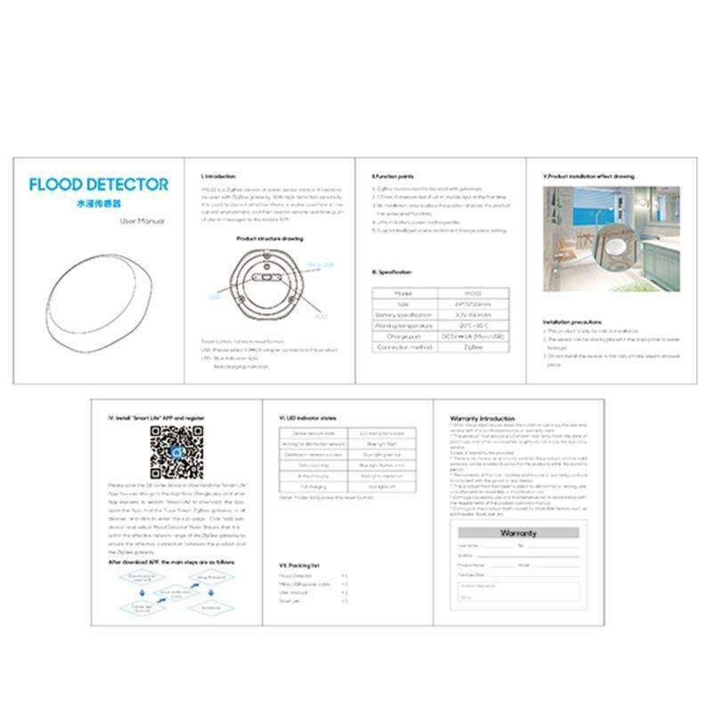 Home Water Leakage Alarm Sensor Overflow Alert for Bathroom Basement Detection