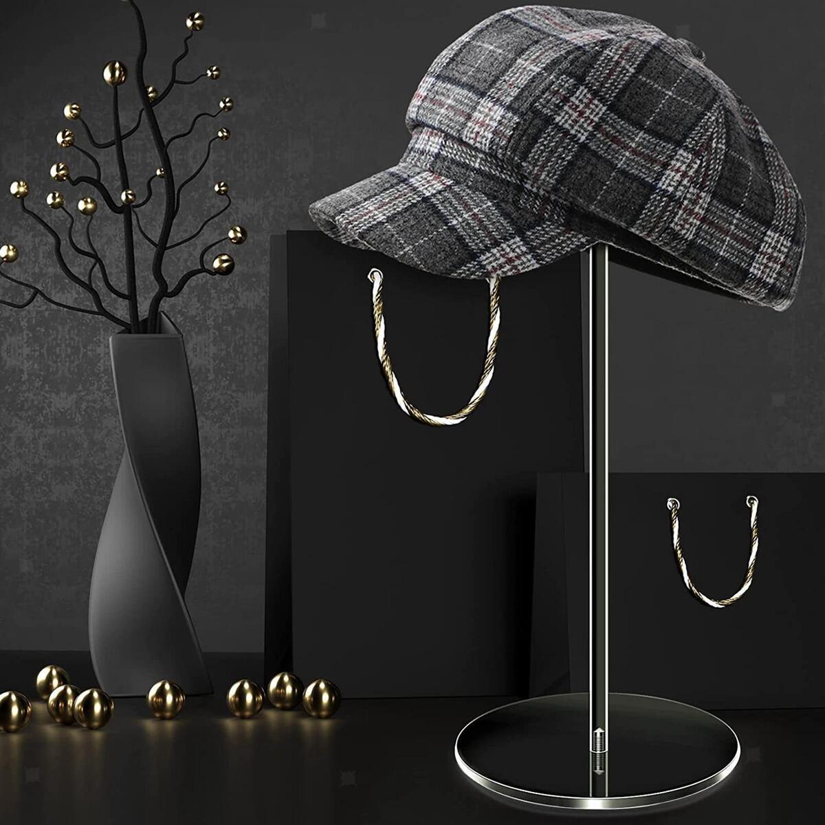Acrylic Hat Stand Free Standing Storage Stand Wig Display Holder Decoration