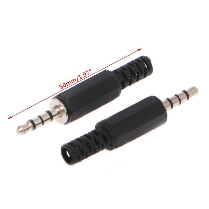 10 Pcs 3.5mm 1/8" Jack 4 Pole Stereo Audio Male Plug Cable Connector DIY
