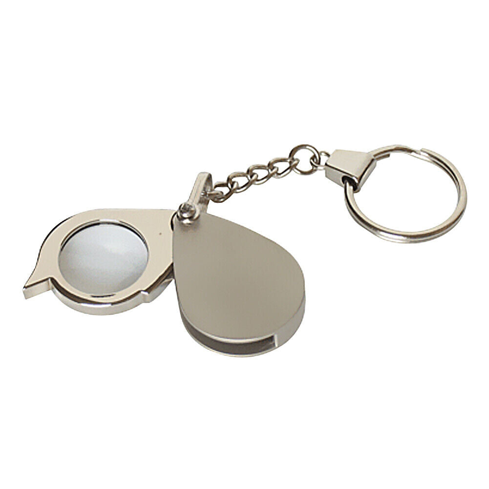 Portable 8X Folding Key Ring Magnifier with Key Chain Daily Magnifying Tool