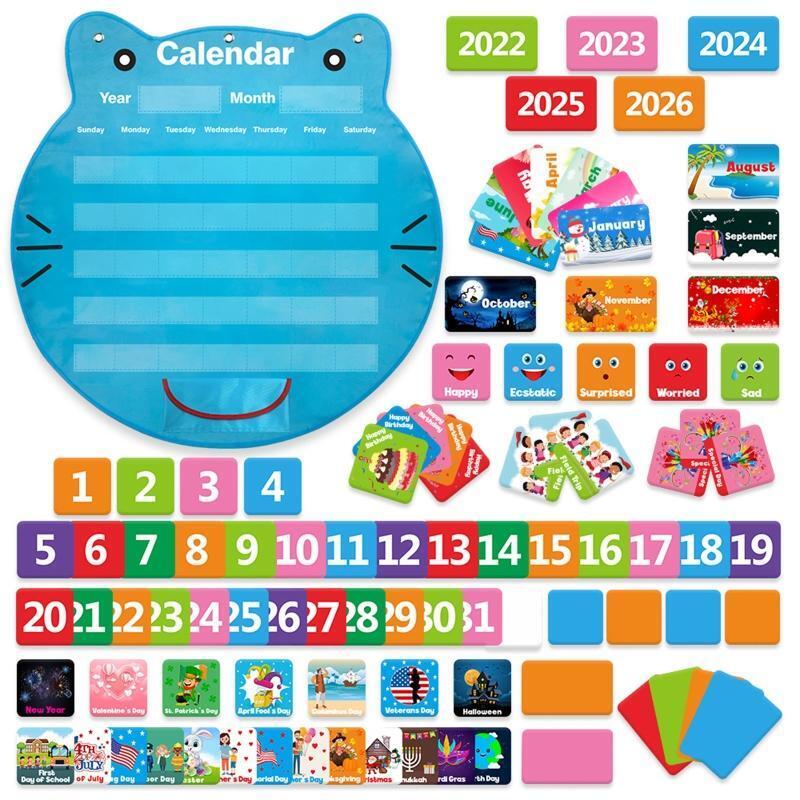 Class Monthly Calendar Pocket Chart with Seasons/Dates/Festivals/Numbers Cards