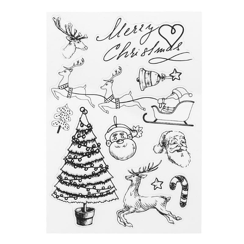 Christmas Transparent Silicone Clear Stamps for Scrapbooking DIY Paper Card Gift