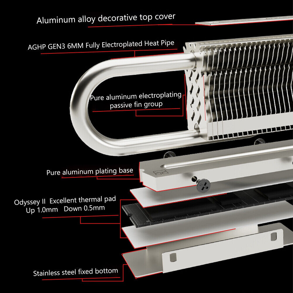 Thermalright M.2 HR-09 2280 Solid State Drive Cooler Heat Pipe Heatsink