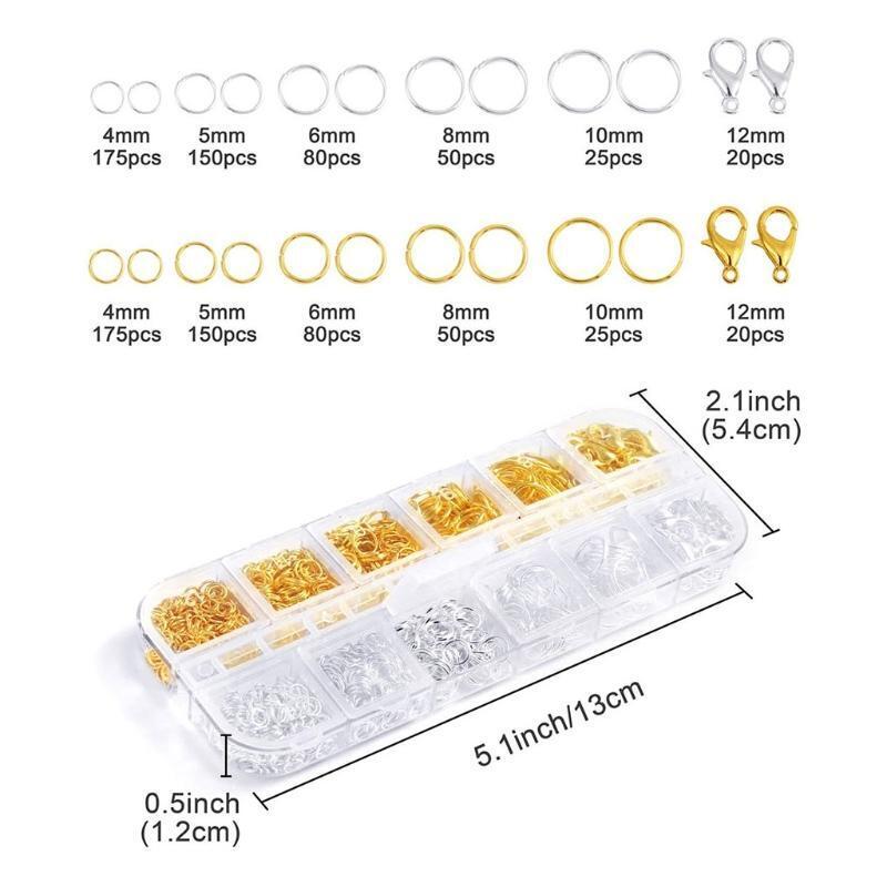 Cross Chain Set Chain Open Rings Lobster Clasps with Curved Tweezers and Pliers