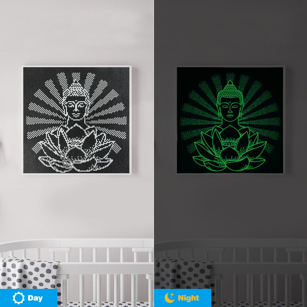 Luminous Diamond Painting 5D Full Drill Buddha Statue Cross Stitch Mosaic