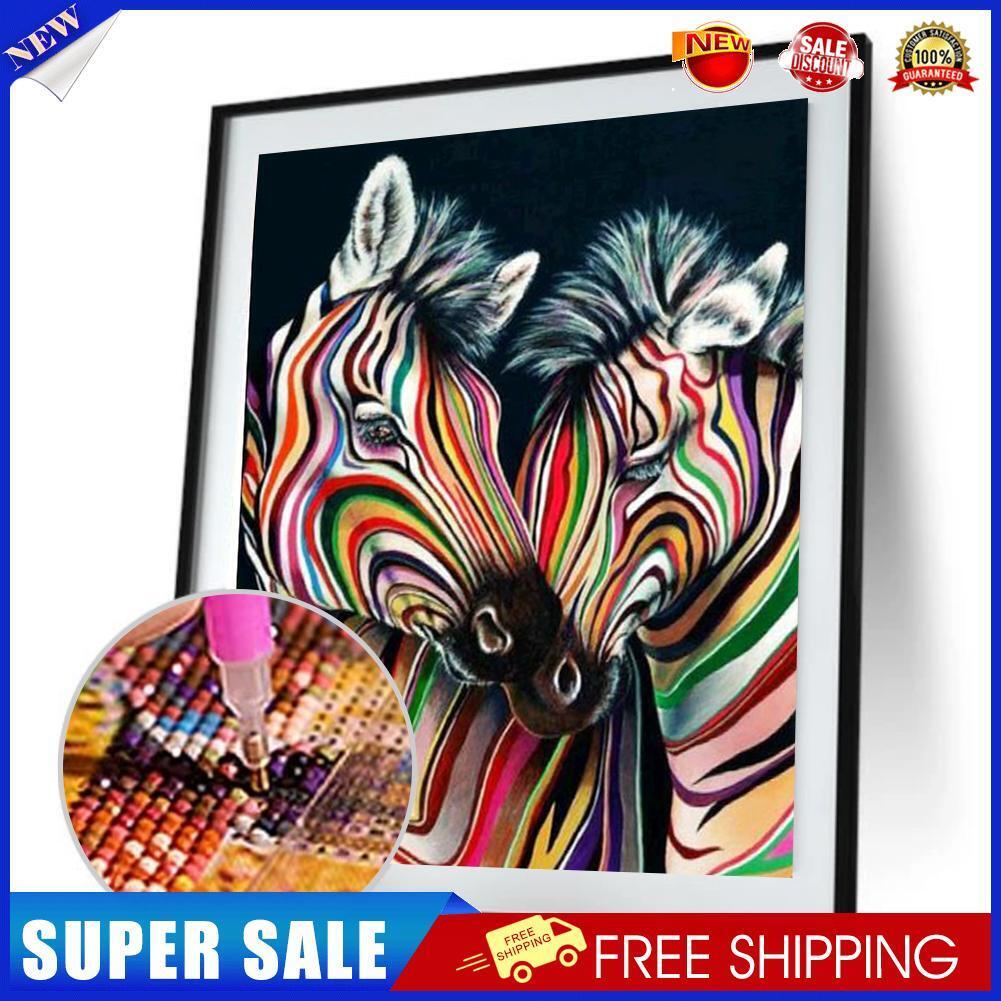 Colourful Zebras 5D DIY Full Drill Diamond Painting Embroidery Needlework