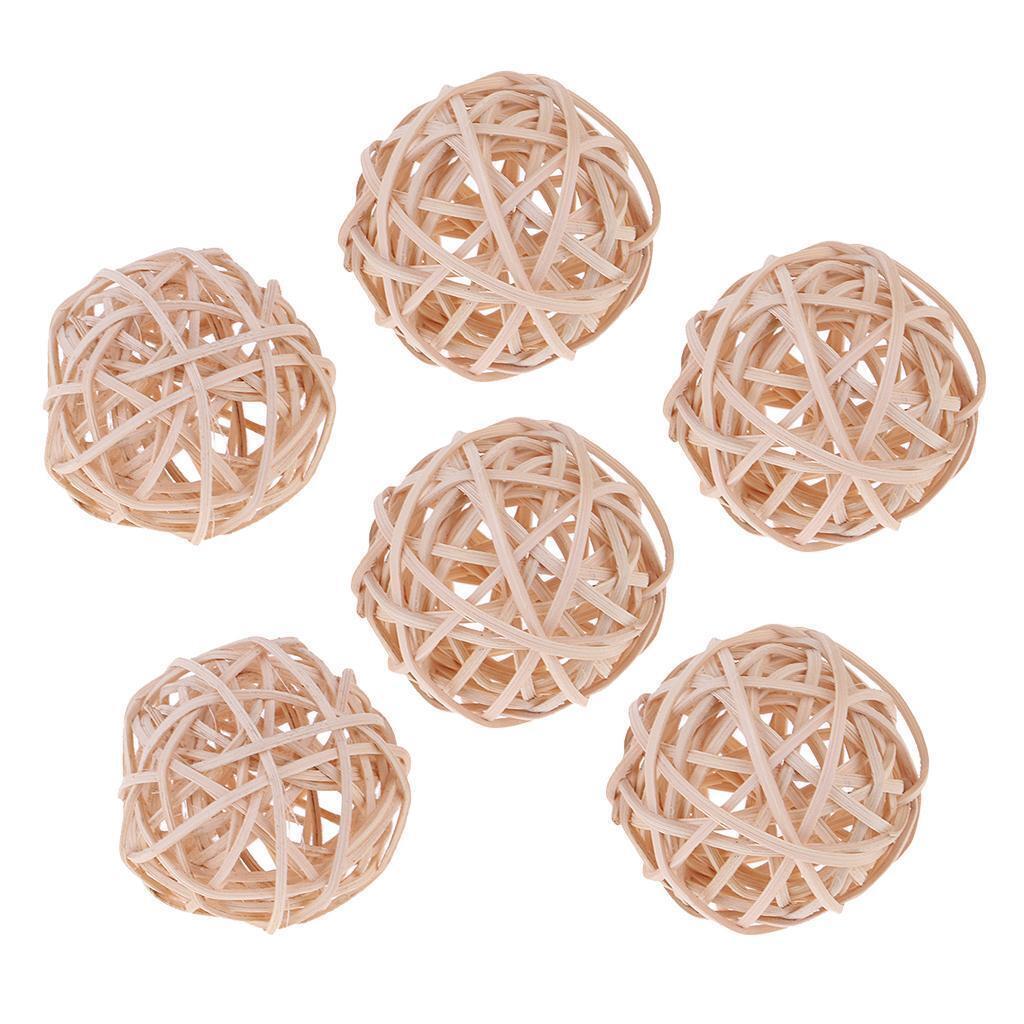 24pcs 7cm Rattan Cane Ball for Christmas Wedding Home Party Decor Ornament
