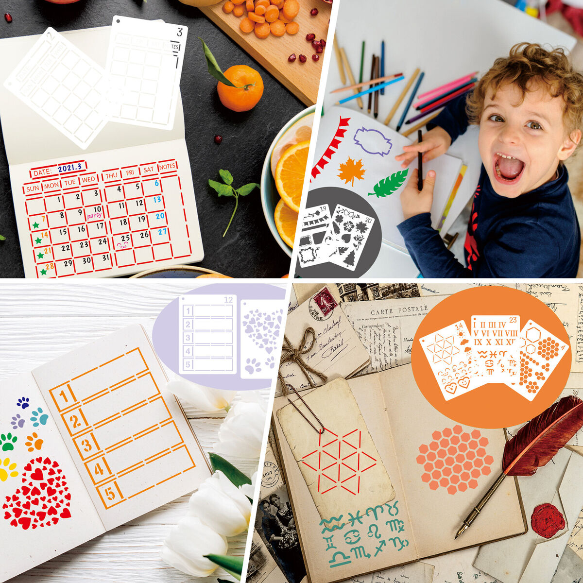 DIY Journal Stencil Set Doodle Template Journal Stencils Journaling Supplies