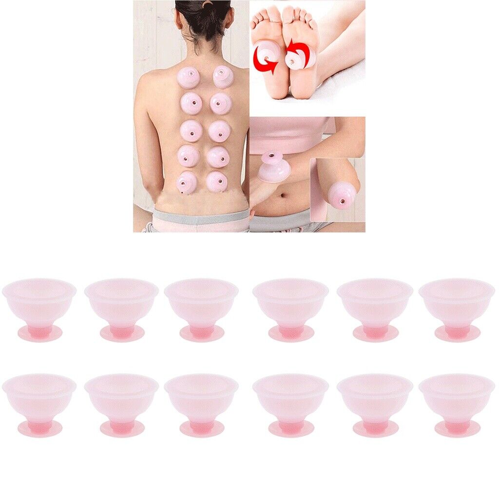 12Pcs Silicone Vacuum Massage Cupping for Massage Therapy Release Collagen