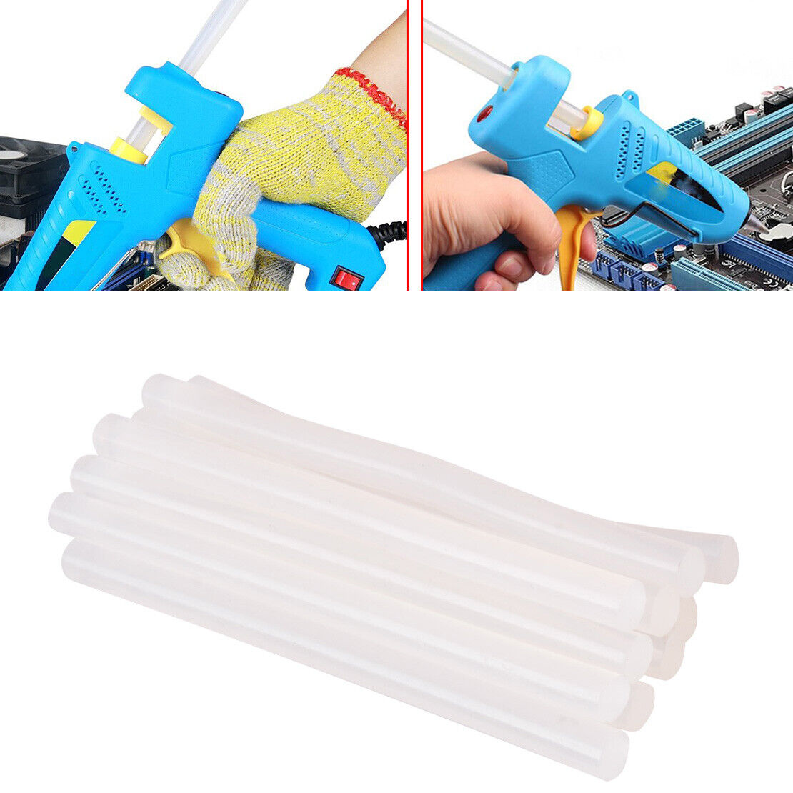 10pc Electric Hot Glue Gun Sticks Melt Clear Adhesive Craft Repair 7mmx100mm Li