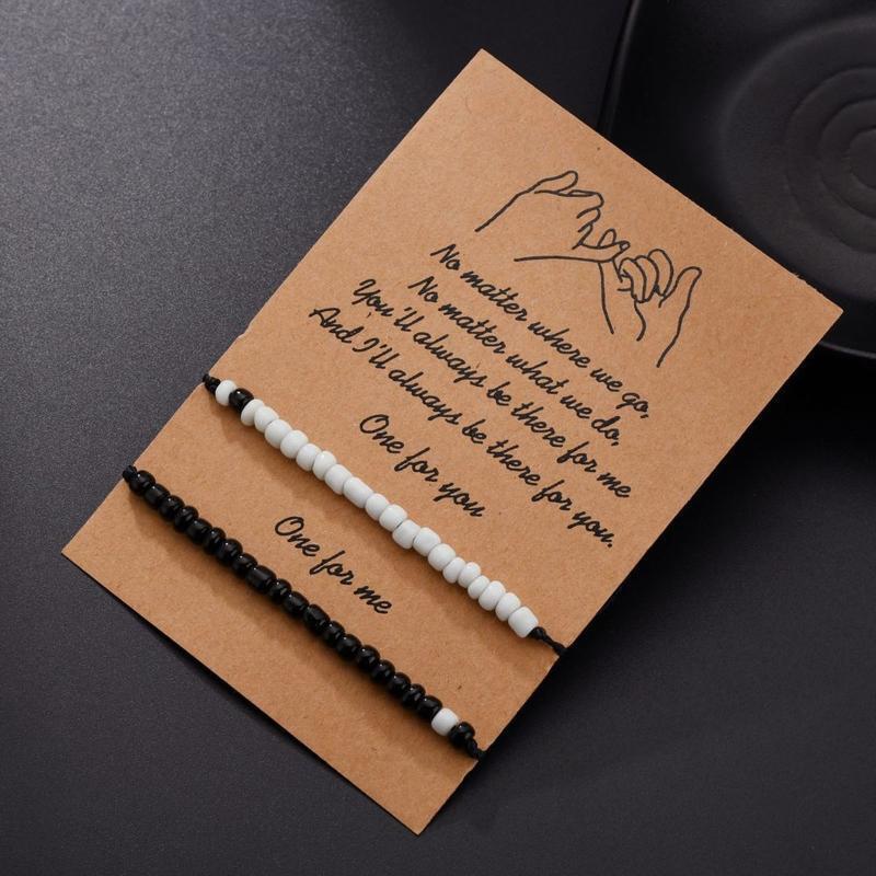 2x Matching Bracelets for Him and Her Long Distance Bracelets Cute Xmas Gifts