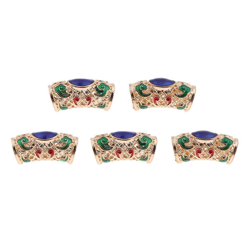 5pcs Dreadlock Hair Beads Hair Braid Pins Rings Cuff Clips Fashion Jewelry