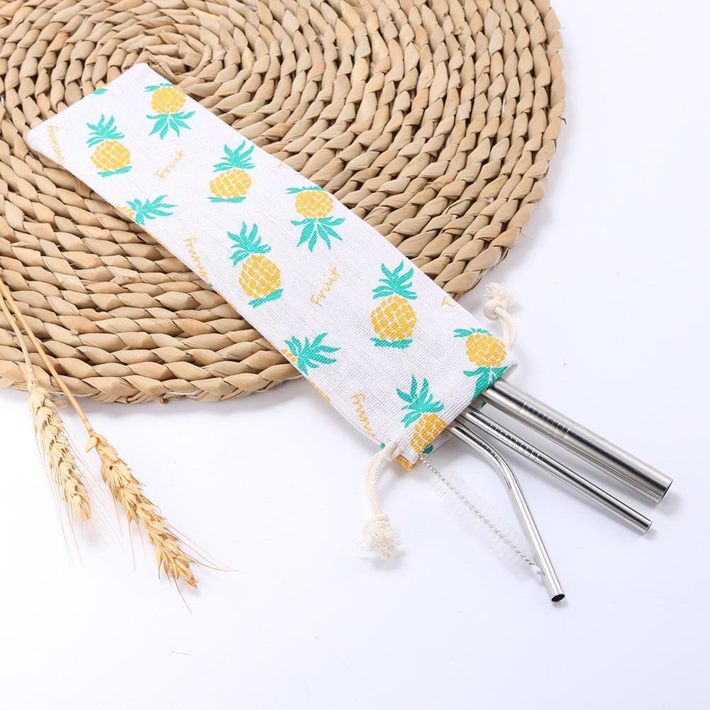 5pcs Stainless Steel Drinking Straw+Cleaner Brush Coffee Tool (Pipette-A)