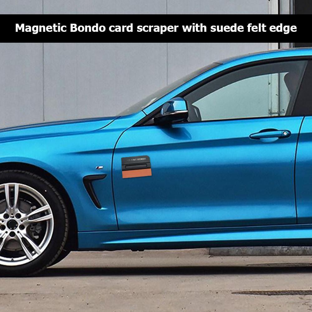 Carbon Fiber Film Magnetic Squeegee Car Vinyl Wrap Scraper with Suede Felt