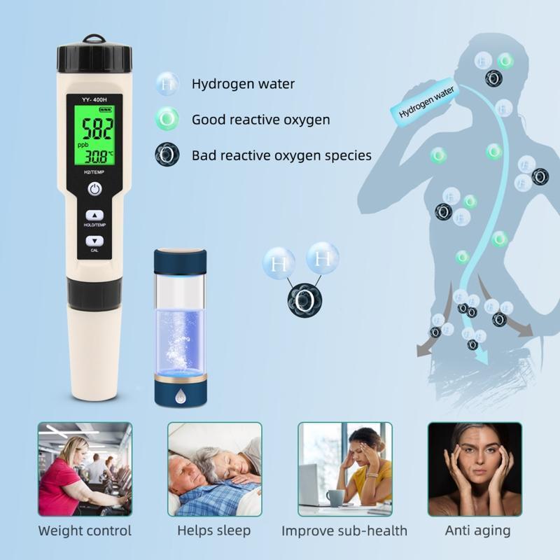 Professional Temperature Hydrogen-Rich H2 Meter Digital Water Quality Tester Pen