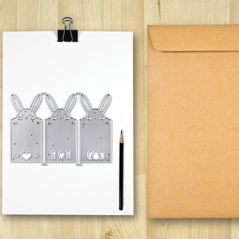 Three Rabbits Embossing Stencil DIY Printing Steel Mould for Scrapbook Album