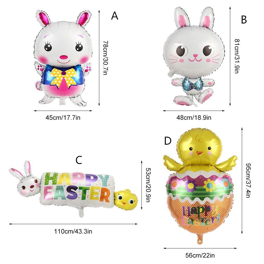 Wedding Aluminum Balloon Easter Egg Rabbit Party Decoration Bunny Balloon