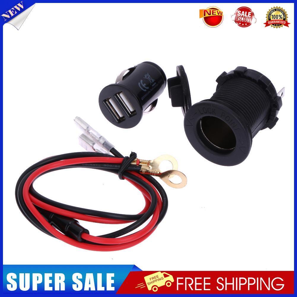 Car Boat Cigarette Lighter Socket 12V Power Outlet 3.1A Dual USB Charger