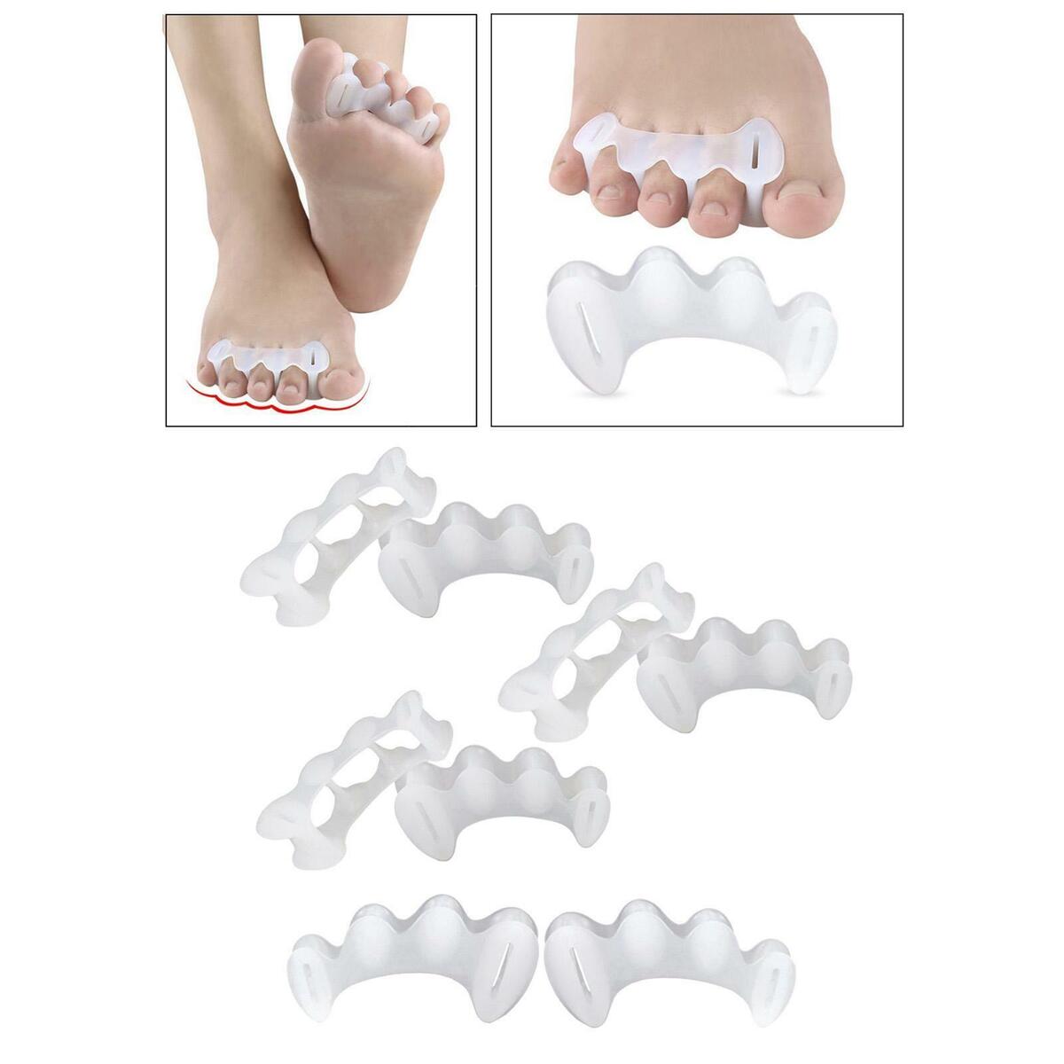 8pcs 4 Pairs Gel Toe Separators Hammer Straighteners Fixed Set for Yoga