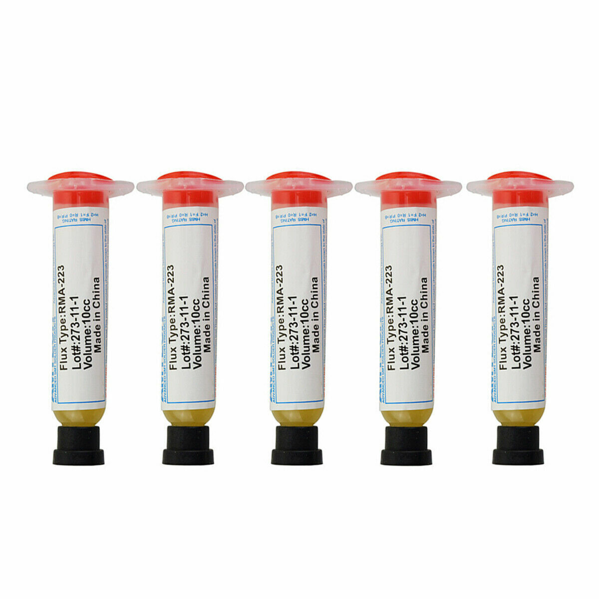 5pcs 10cc RMA-223 BGA SMD Syringe Solder Paste Flux Grease Soldering Paste Tool