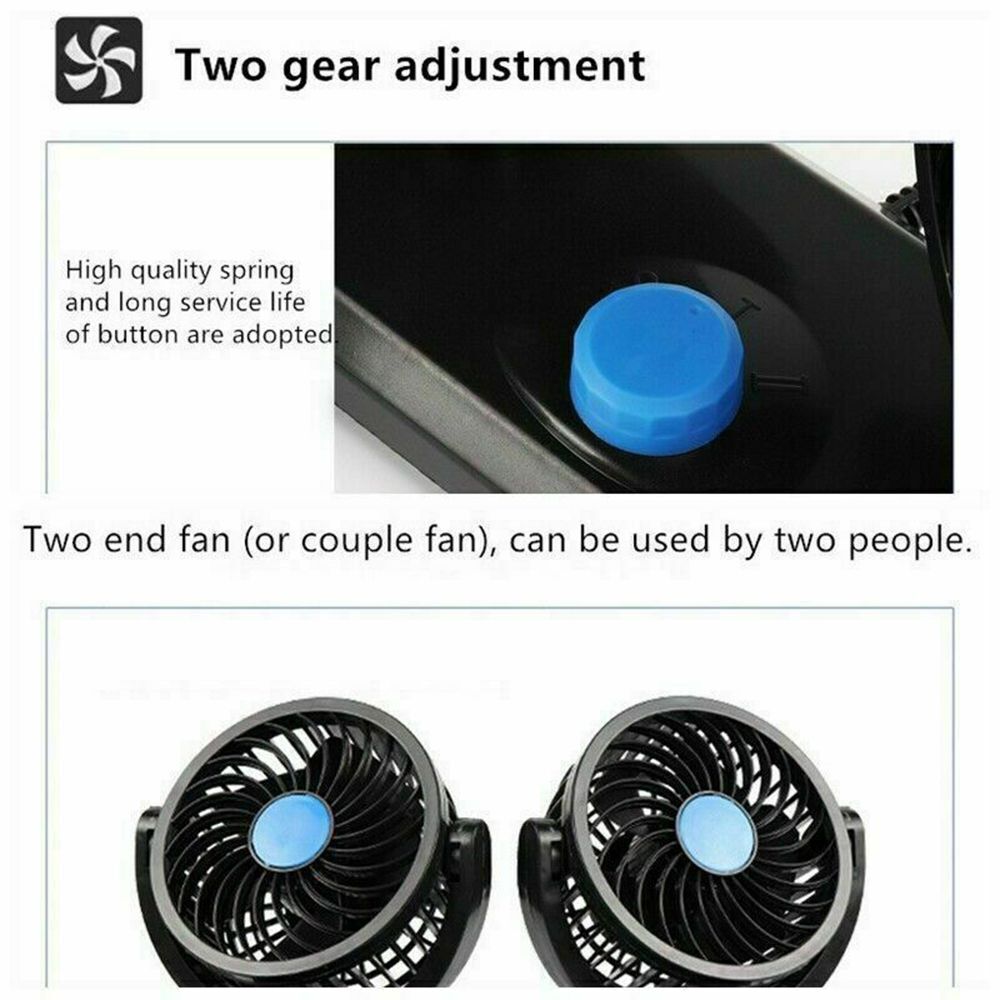 For 12V Double-head Fan Car Air Fan Car Accessories Cooling Air Circulator