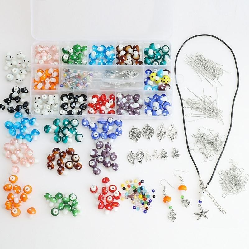 120x Mixed Mushroom Charm Bead Spacer Loose Beads Jewelry Findings Charm Decor