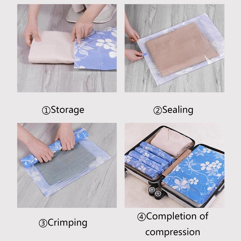 Foldable Travel Space Saver Bags Plastic Compressed Home Clothes Storage Bags