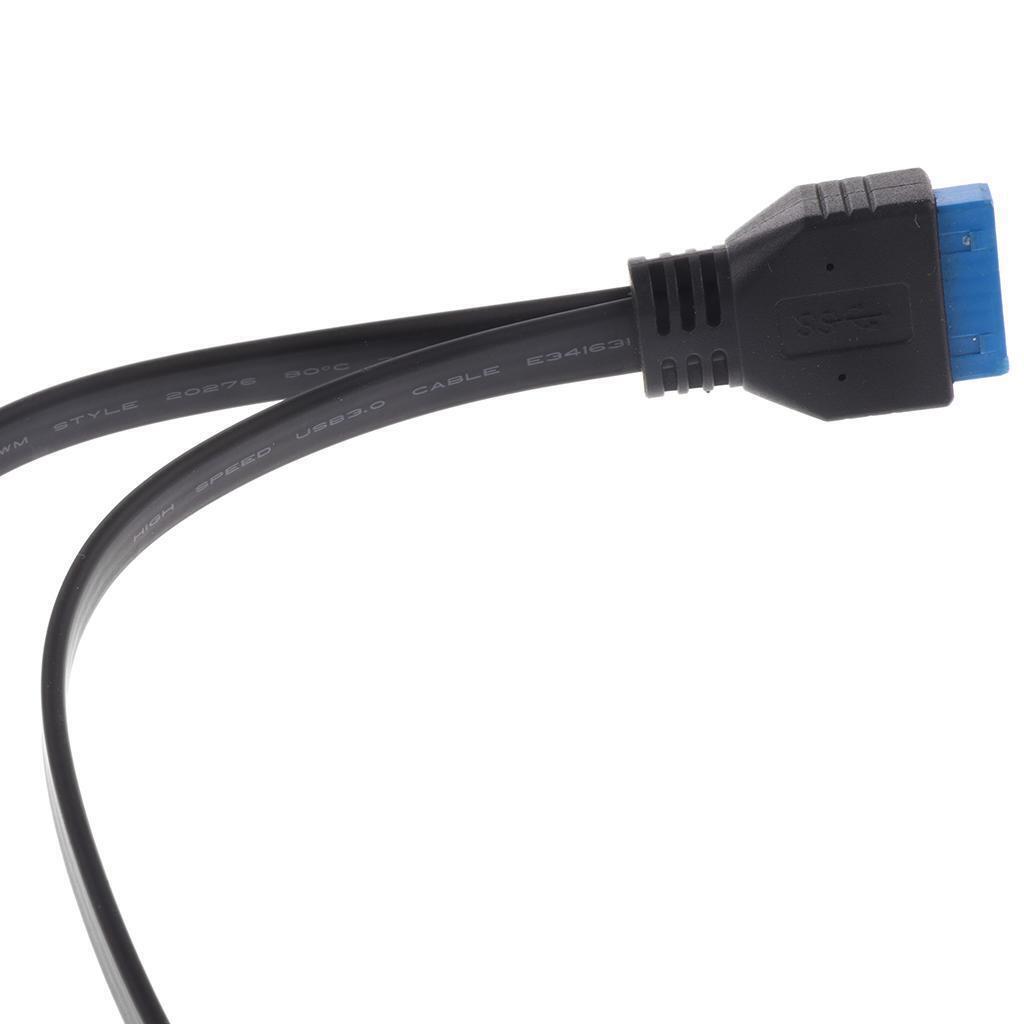 2Ports 50cm USB 3.0 Type A Female to Motherboard Header 20Pin Cable Adapter