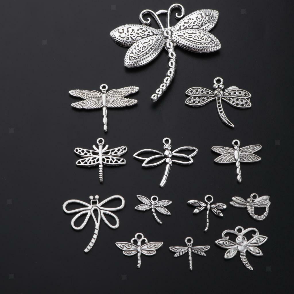 13x   Dragonfly Charms Pendants Jewelry Findings DIY Gifts Crafts