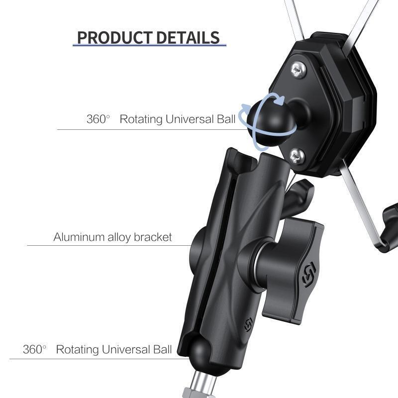 Motorcycle Ball Head Rack with M8 Thread for 3.5''-7'' Cellphone 360° Rotation