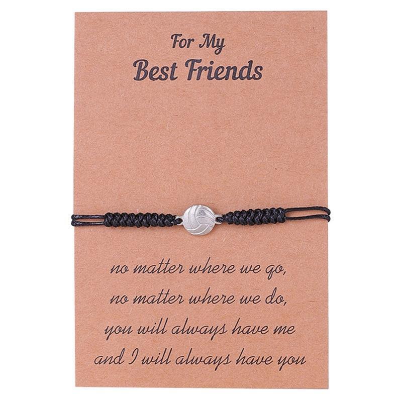 Volleyball Bracelet Volleyball Rope Braided Rope Bracelet with Charm for Women