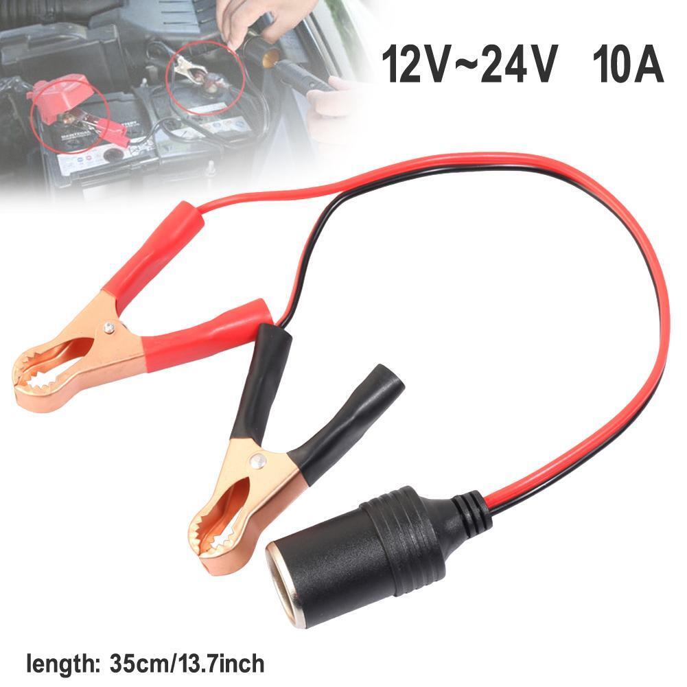 Car Battery Pump Alligator Cigarette Lighter 12V 10A Power Socket Adapter
