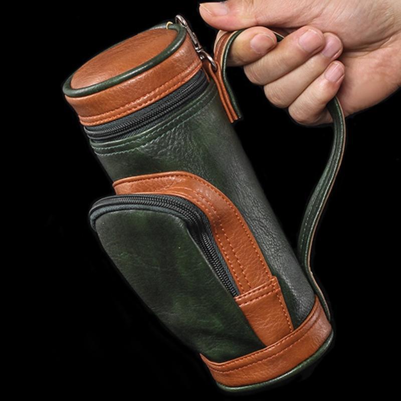 Travel PU Cigar Storage Bag Cover Cigar Holder Case Tube Box with Cigar Cutter