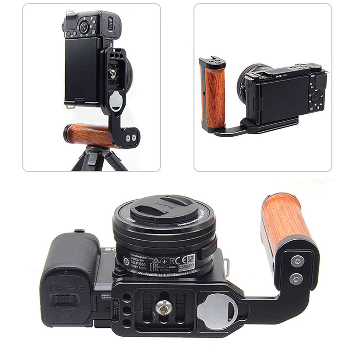 Side Wood Handle Left L-Plate Quick Release Plate Universal Parts for Camera