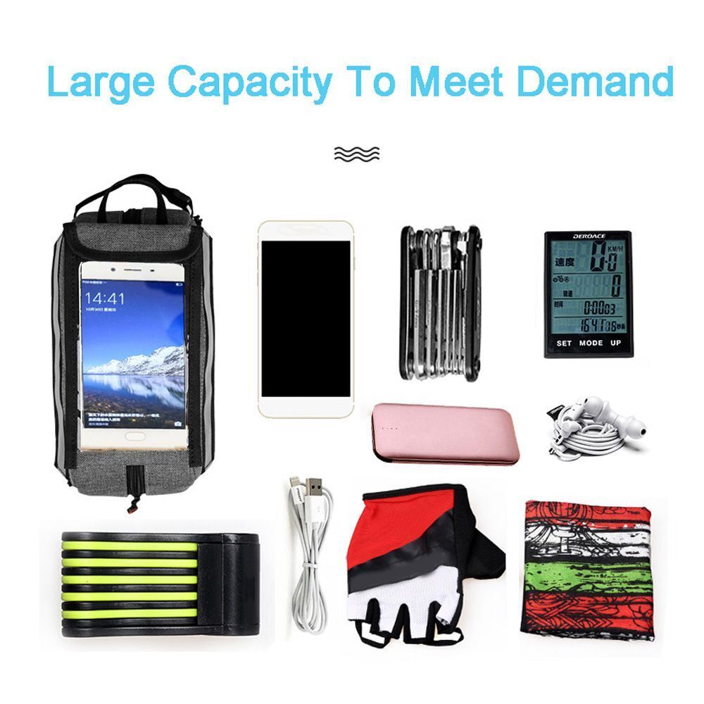 Holder Bicycle Frame Storage Bag Top Tube Pannier Touch Screen Bicycle Bags