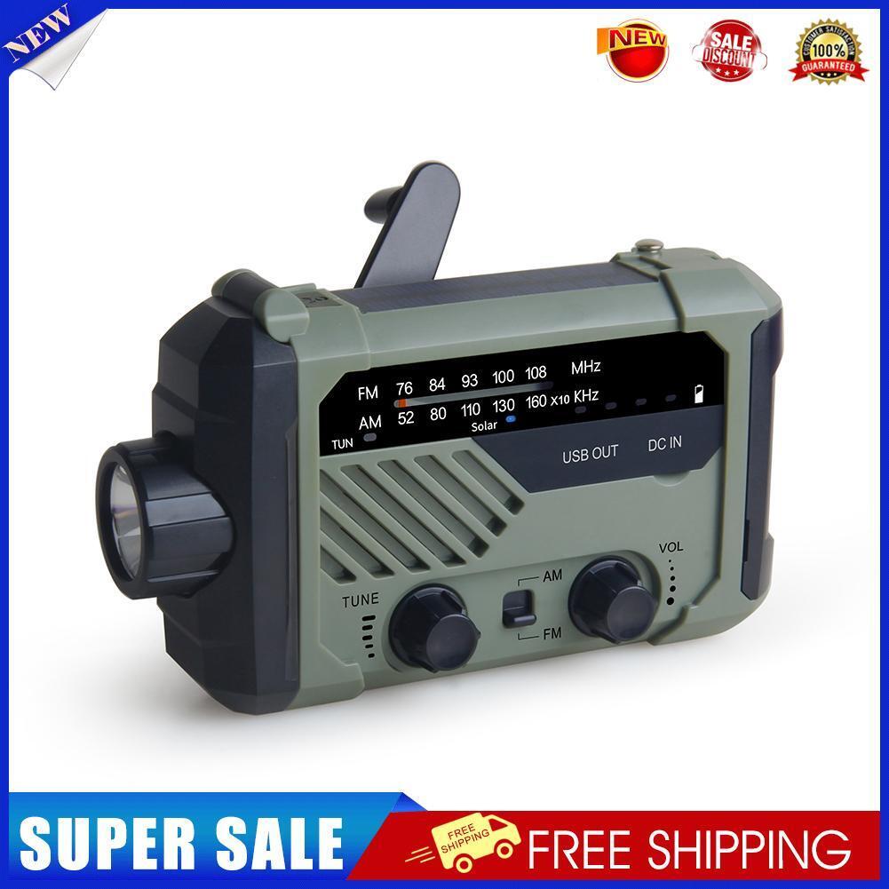 Portable Solar Hand Crank Radio AM FM Emergency Reading Lamp Flashlight