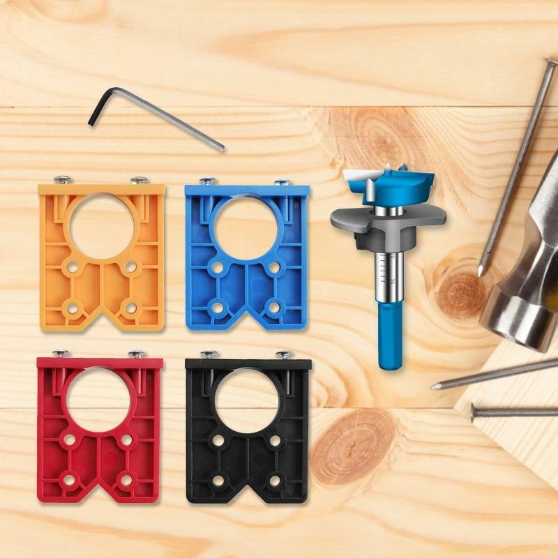 Forstner Drill Guide 35mm Hinge Drilling Jig for Cabinet Wood Process DIY Tool