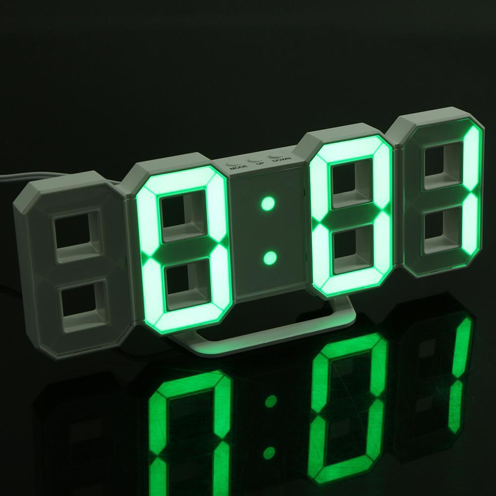 Digital LED Table Clock 24 or 12-Hour Display Alarm Snooze 8888 Display