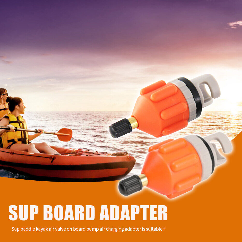 2x Rowing Boat Air Valve Kayak Surfing Paddle Board Pump Adapter (Orange)