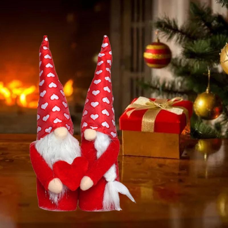 Valentine Gnome Couple Heart Love Tomte Elf Dwarf Nisse Scandinavian Santa Decor