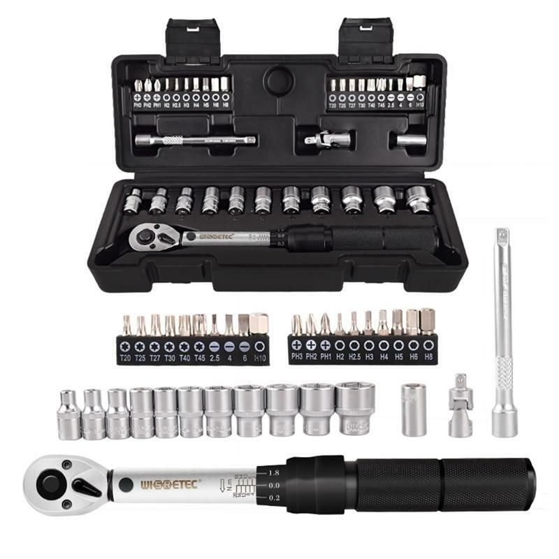 35pcs/set 2-20Nm Ratchet Adjustable Torque Wrench Socket Bit Bicycle Repair Tool