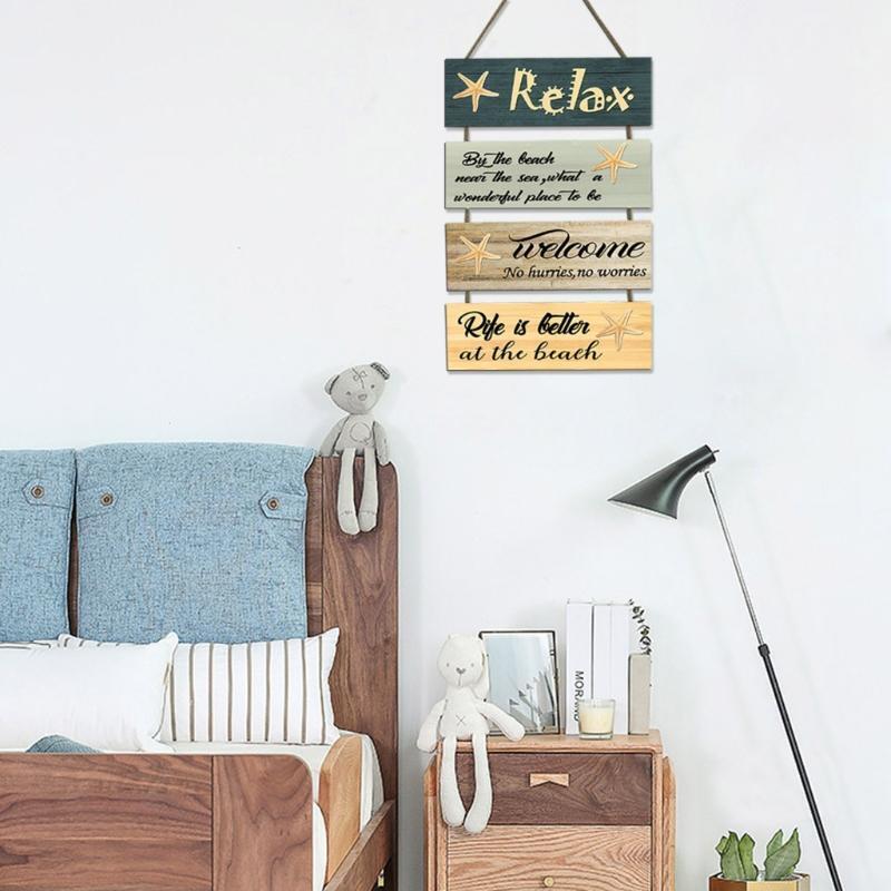 Wooden Sea Beach Wall Art Decor Hanging Ornamen Nautical Wood Sign