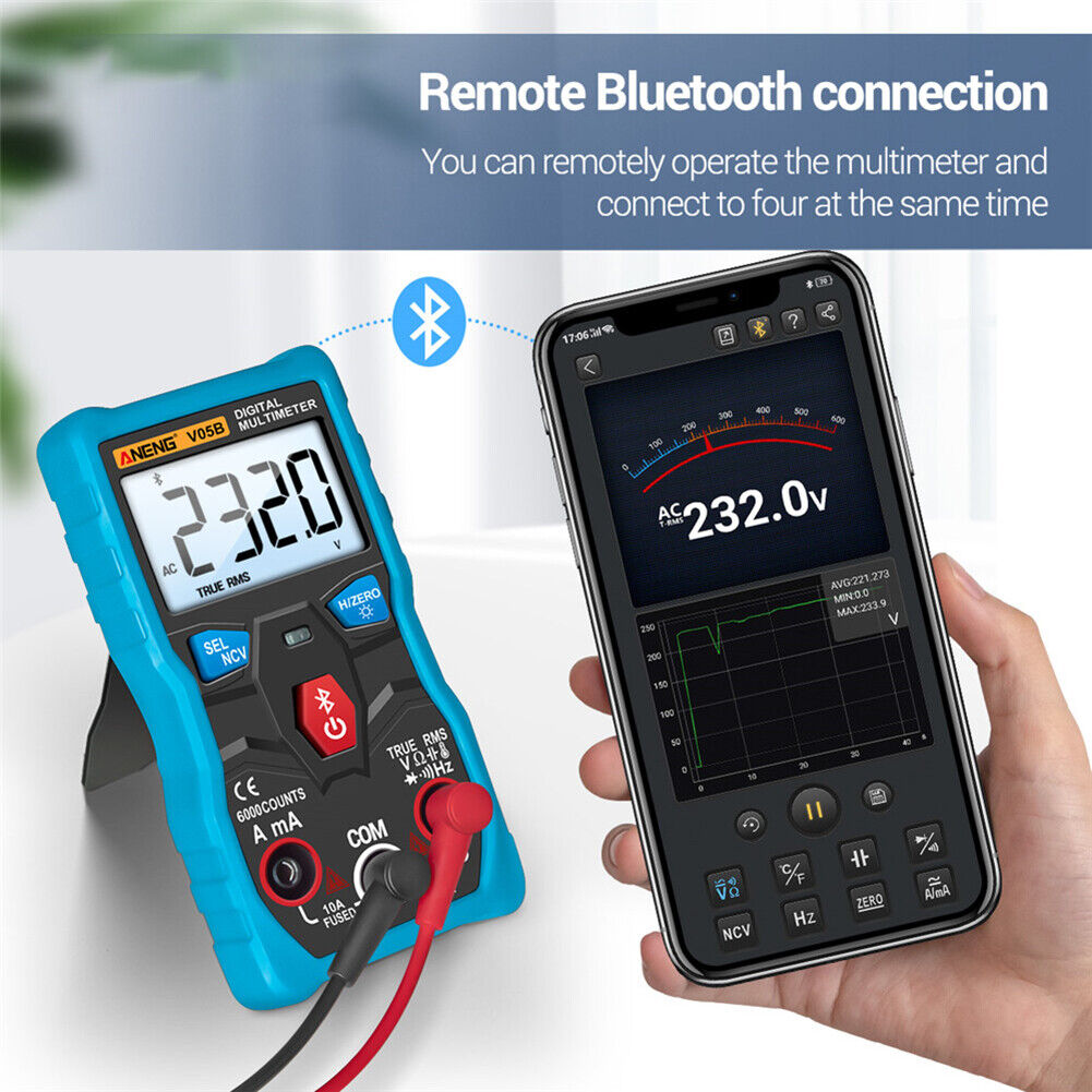 Digital Bluetooth-compatible Multimeter True RMS Auto Range DC/AC Voltage M