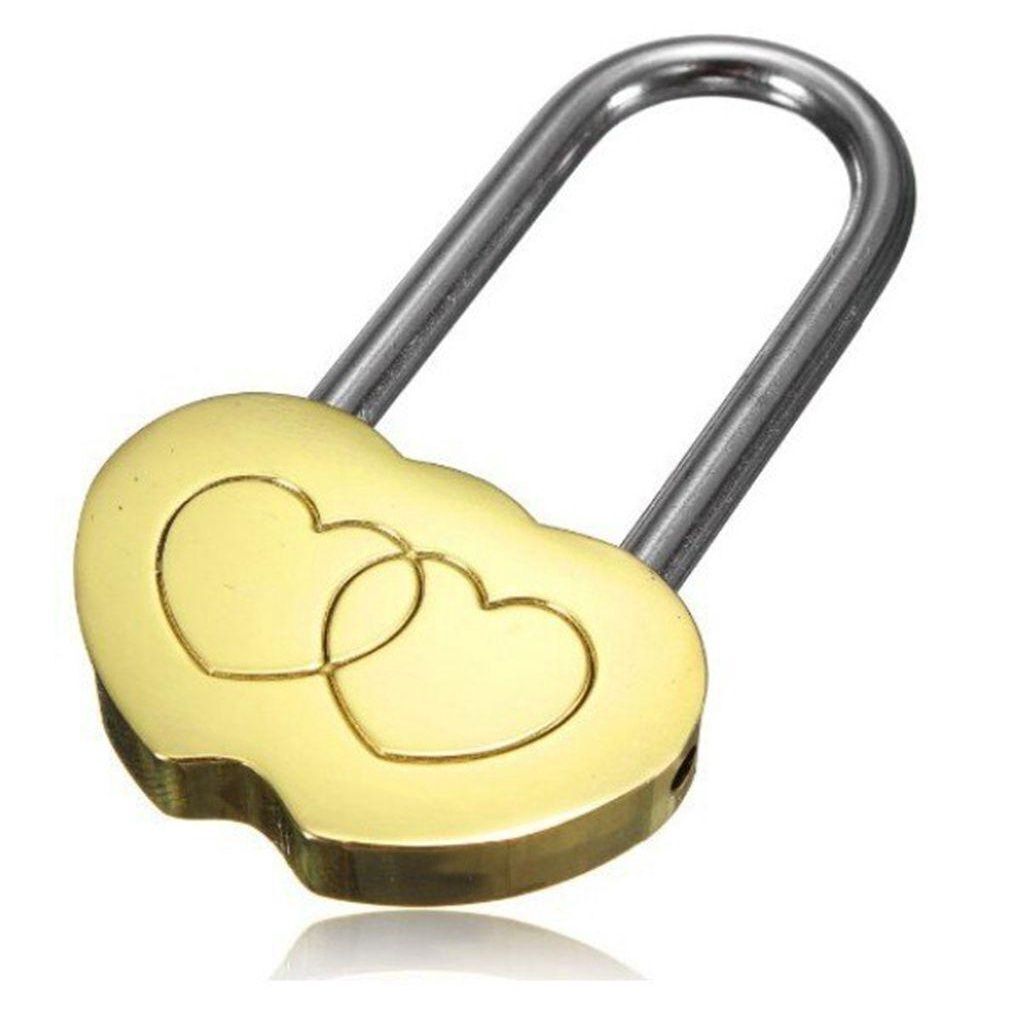 Lock Heart Shape Double Heart Love Lock Padlock Valentines Engraved Lock