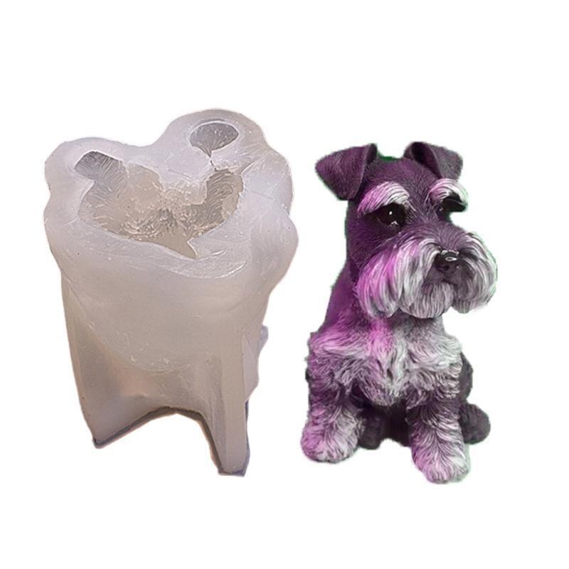 Silicone Gypsum Mold Plaster Mold Dog Shape Epoxy Casting Mold for DIY Craft