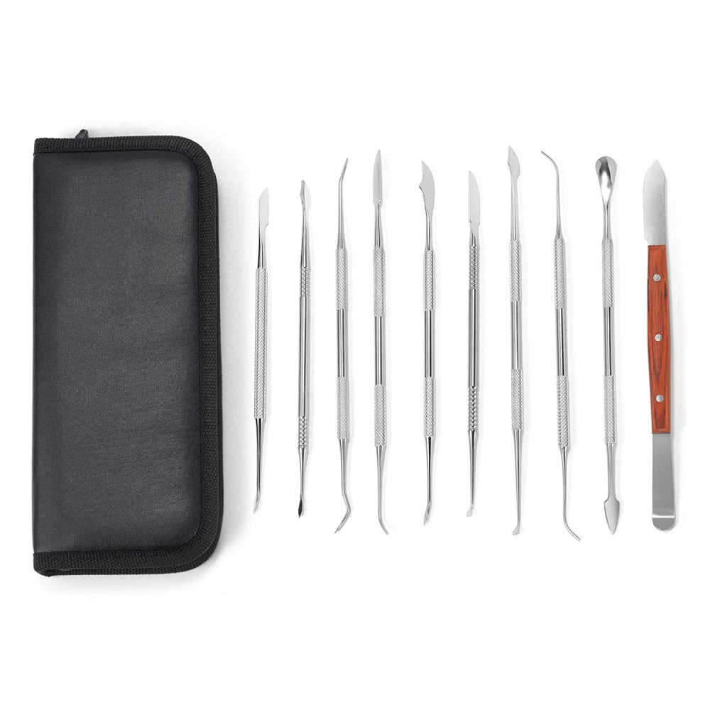 10 pieces dental stainles steel sculpture clay pottery carving wax tool set